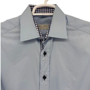 Bruce Field Men's Light Blue Slim Fit Long‎ Sleeve Button Up Dress Shirt Size L